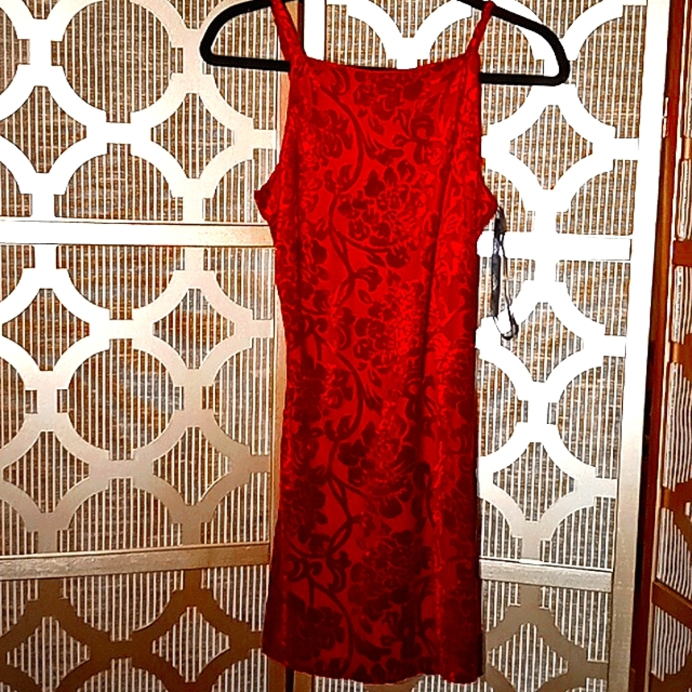 Bright red dress
